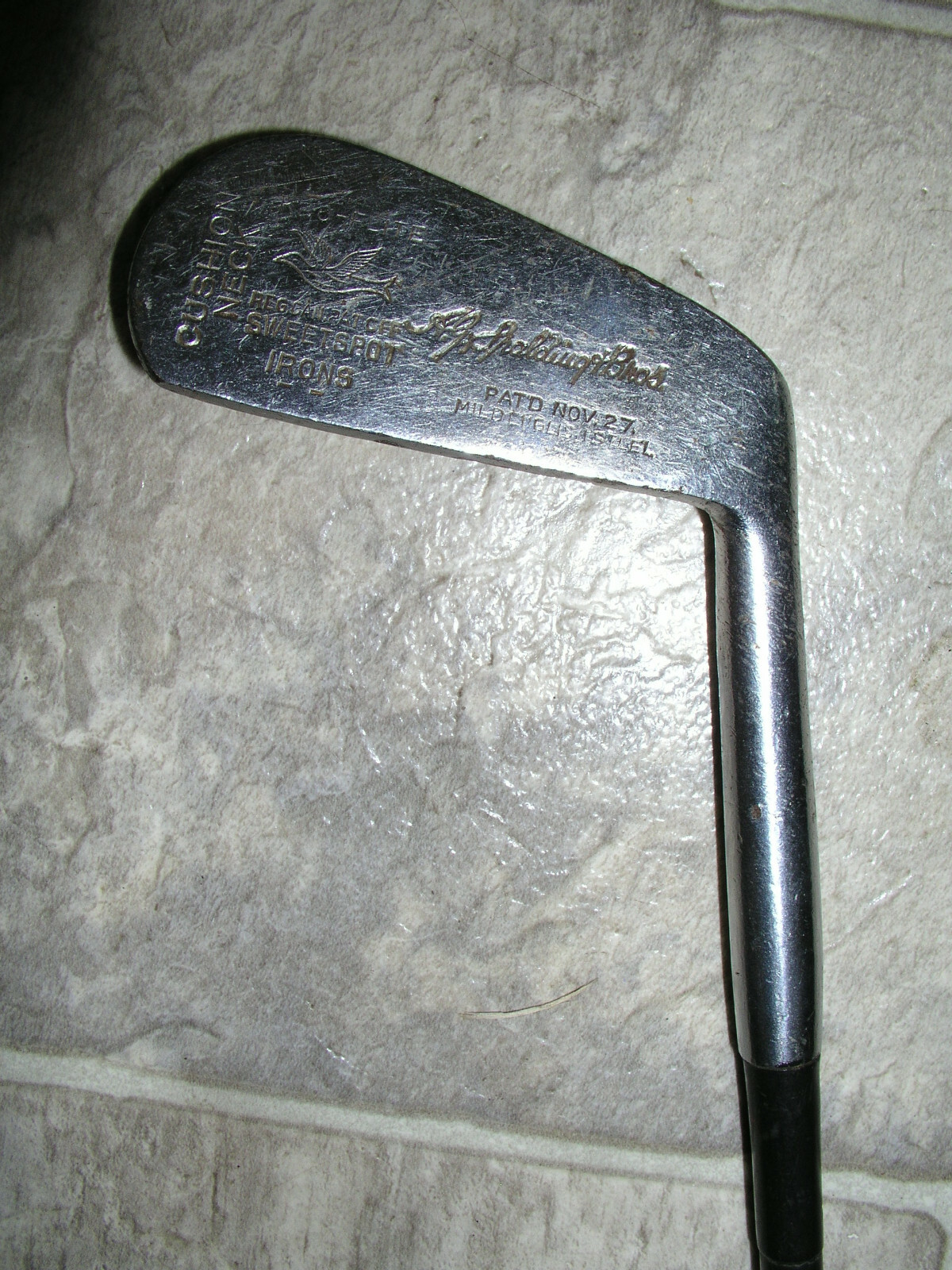 Vintage Kro-Flite Sweet Spot Fer à repasser cale droite 1927 tige en