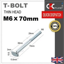 T-Slot M6 x 70mm T Bolt Screw T-Slider Bolt Thin Head Woodworking Non standard 