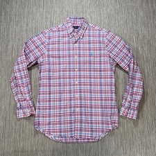 Polo Ralph Lauren Shirt Men's M Pink Plaid Regular Fit Button Down Oxford