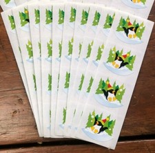 10 sheets Mrs Grossmans Penguin Playing Stickers Winter Sledding Holidays Snow