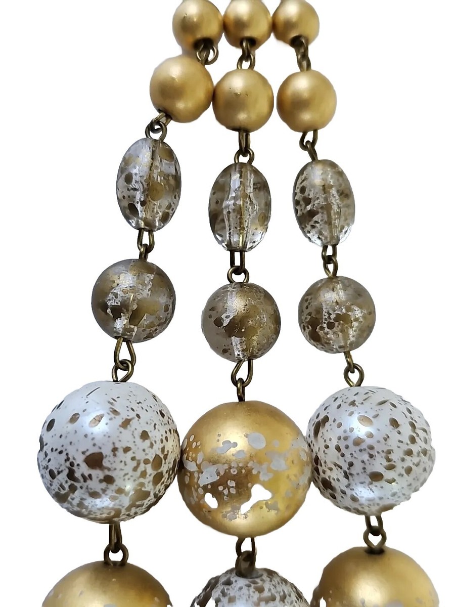 デイジー様 Goldtone Faux Wedding Cake Pearl And Lucite Beads Link Costume