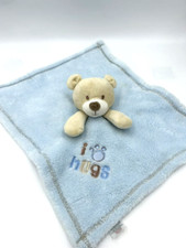 Baby Gear Blue I Love Paw Print Hugs Teddy Bear Security Blanket Soft Plush