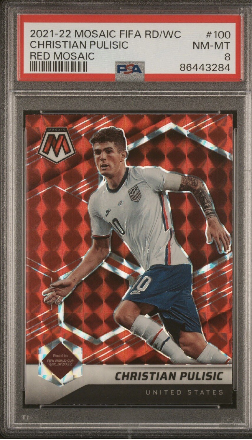 2021-22 Panini Mosaic World Cup 100 Christian Pulisic Red Mosaic
