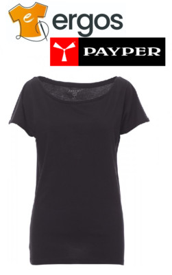PAYPER T-Shirt BEVERLY Women Boat Neck Short Sleeve Cotton Flanked