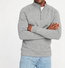 Men's Old Navy Mock Neck 1/4-Zip Soft Knit Sweater in Heather Grey Size S - NEW — photo 1