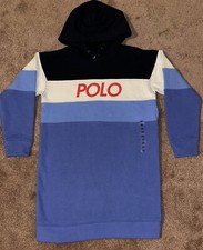 POLO Ralph Lauren Pullover Hoodie Sweater Dress Girls Size 6X POLO Spell Out