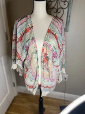 XL kimono open front with fringe
