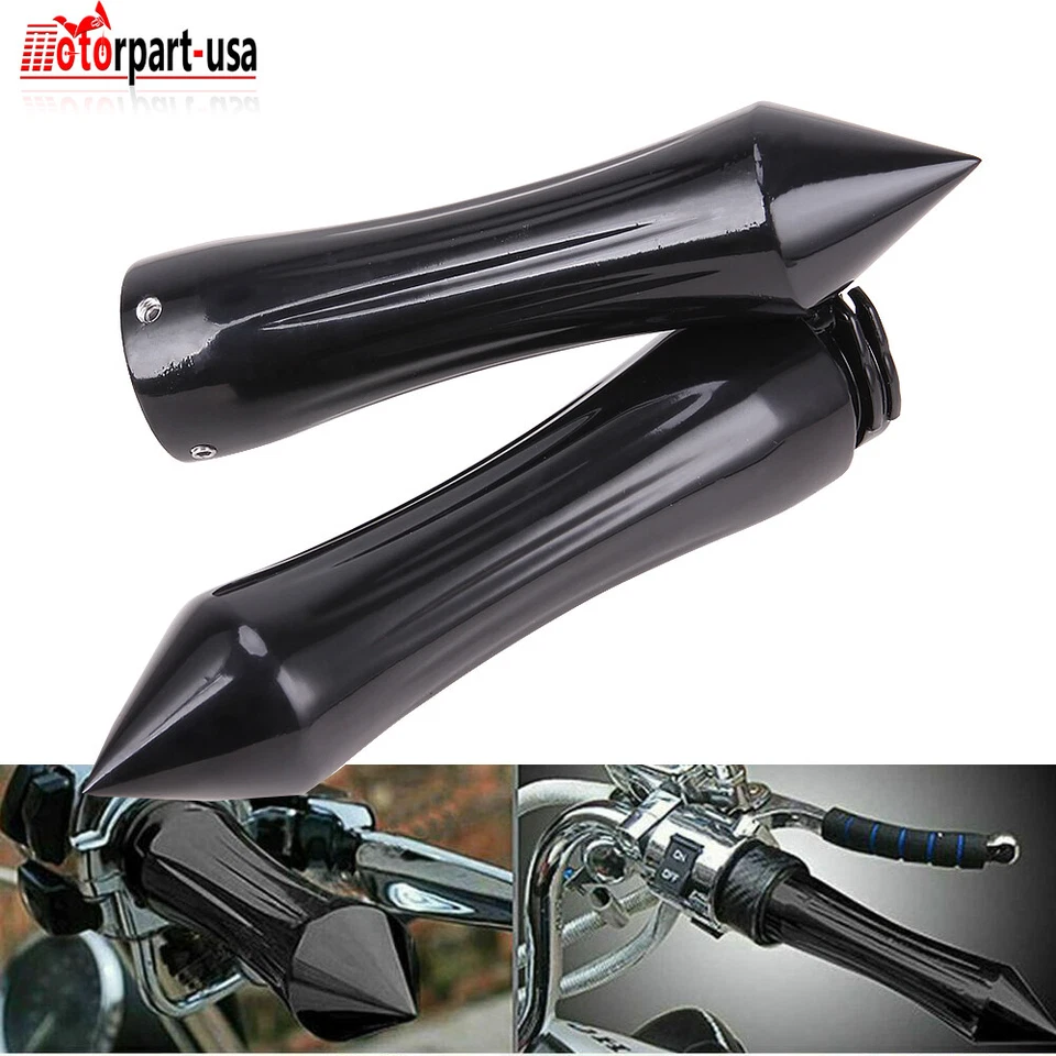 1" Motorcycle Handlebar Spike Hand Grips For Harley Honda Yamaha Suzuki Custom - Image 2 of 4