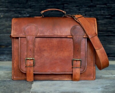 Handmade Bag Vintage Leather Messenger Laptop Briefcase Genuine