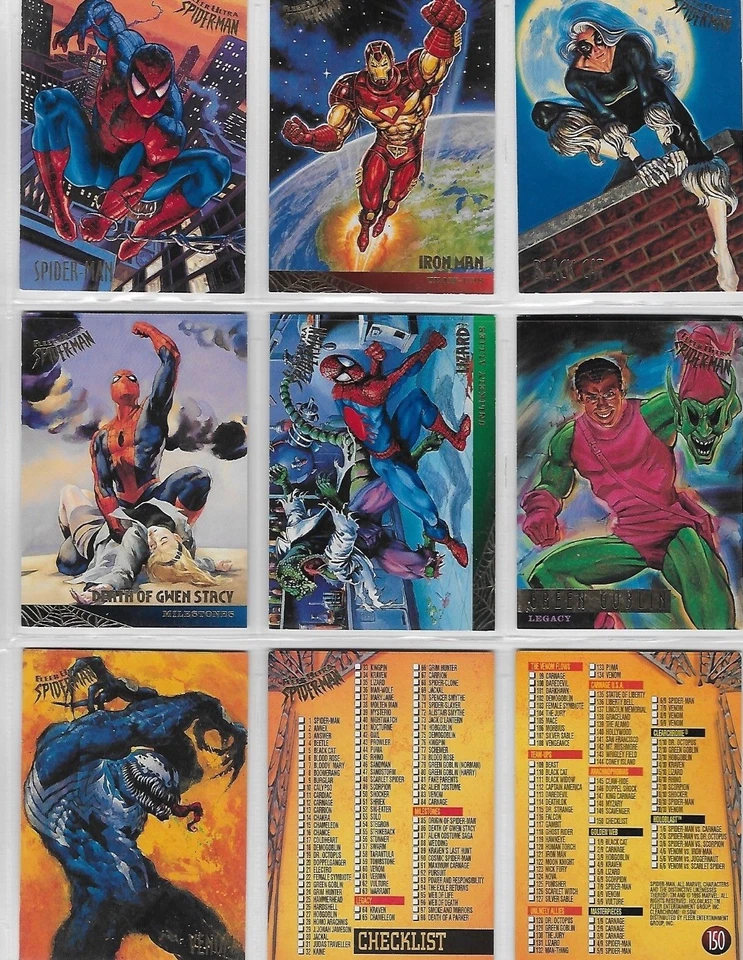 1995 FLEER ULTRA SPIDERMAN  BASE / BASIC  CARDS  BY FLEER 1995 1 TO 150  - Image 2 of 4