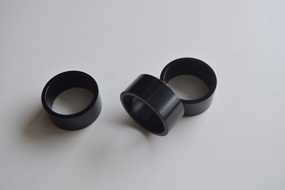 3 x Spacer Aluminium  1 1/8 Zoll A-Head Alu schwarzglänzend 15mm
