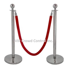 ROPE STANCHION SET, 2 CROWN POSTS, MIRROR S.S & 1 ROPE, DOME 