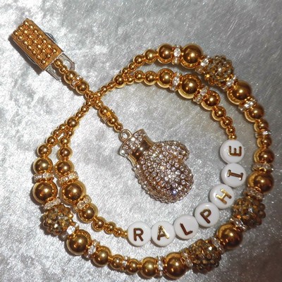 white leather pram with crystals