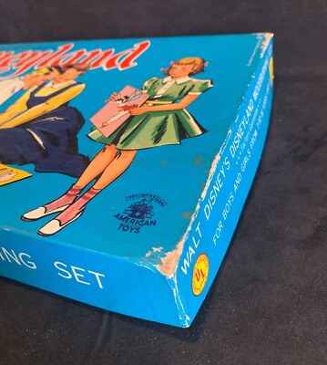 1950s Walt Disney's Disneyland Woodburning Set Paints Instructions