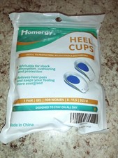 [1 para] Homergy Heel Cups Żel dla kobiet rozmiar 8-11 Rozmiar M