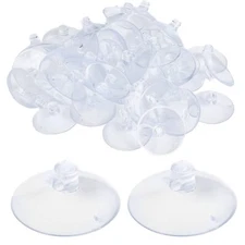 50pcs 1.2" Clear PVC Suction Cups with Hole Small Holders for Glass & Windows