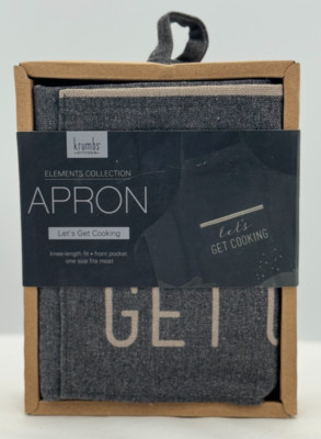 krumbs Kitchen Elements Collection Apron - ''let's get cooking''- Brand New in Box