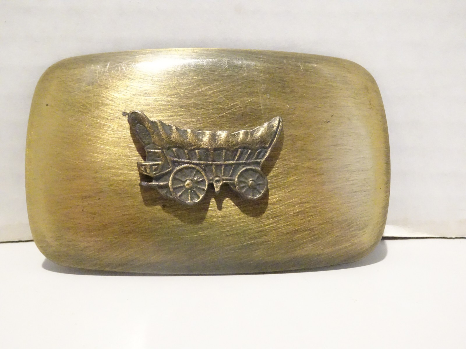 Vintage Chambers Belt Buckle Conestoga Wagon West Wil… Gem