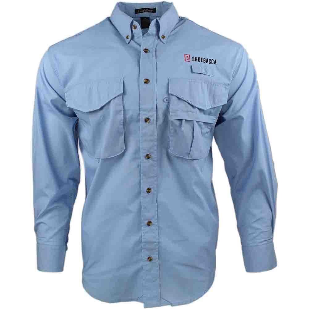 SHOEBACCA Men’s Blue Button-Up Casual Shirt 4050-BL-SB