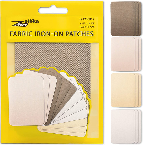 Kit De Parches Termoadhesivos De Tela De Calidad Premium 12 Piezas 100% Algodon