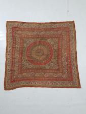 Antique Traditional Hand Embroidered Paisley Shawl 33x30 inches