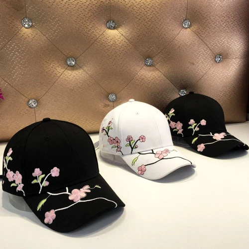 Korean Flower Embroidery Baseball Caps Plum Embroidered Baseball Cap Outdoor - Picture 4 of 14