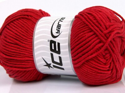 4-Skein Lot Lorena Worsted Yarn medium cotton 4x100g Red