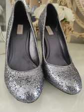 GLAMOROUS PROM PARTY SPARKLY GLTTER SHOES by UNTOLD KITTEN HEELS SIZE7  RRP �69 