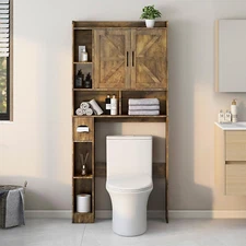 Over the Toilet Storage Cabinet, Farmhouse Storage Cabinet over Toilet with 2 Ba