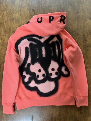 Supreme Bone Zip Up Sweatshirt Hot Pink 2018 (FW18SW17 Supreme Bone Zip Up Sweatshirt Hot Pink 2018 (FW18SW17
