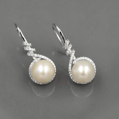 Ohrhänger Süßwasserperlen Sterlingsilber Haken französischer Draht Damen Geschenk 298