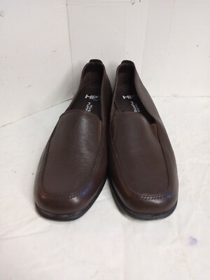Hush Puppies Womens Heaven Loafers H55541 Leather Slip On Brown Size 7W