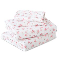 Queen Size Bed Sheet Set 4 Piece Soft Breathable Bedding Blossoms Pink
