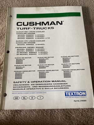 Cushman Turf-Trucks Sicherheits- und Betriebsanleitung 2700263