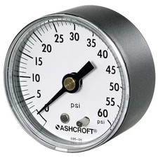 Ashcroft 25W1005ph02b100 Industrial Pressure Gauge, 0 To 100 Psi, 2 1/2 In