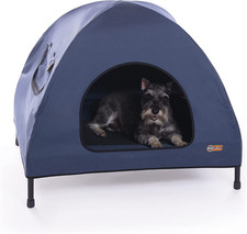 Pet Cot House for Medium Dogs, Outdoor Elevated Dog Cot House, Enclosed Canopy,