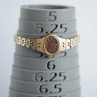 Vtg Seiko Ladies Oval Mauve Dial 13.5x17.6mm 2C20-5759 Quartz Gold Watch 5.5"