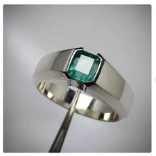 Natural Emerald Ring 925 Sterling Siver Ring Handmade Ring Wedding Ring