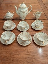 Germany BAVARIA  Gold Plated Tea Set Pot Roses Porcelain PN KG