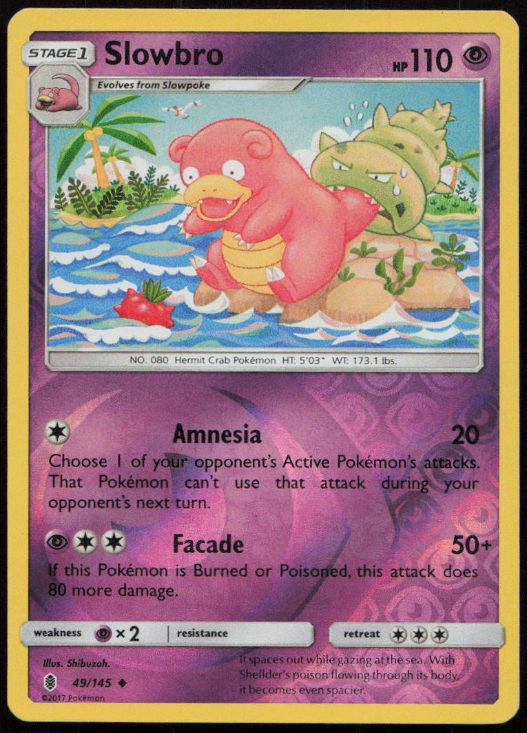 Slowbro 49/145 LP Guardians Rising Uncommon Reverse Holo Pokemon