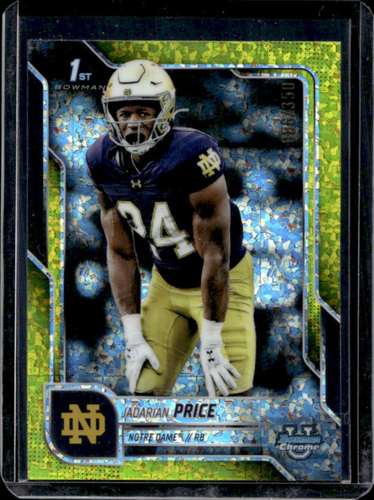 2025 Bowman Chrome U Jadarian Price Yellow Mini-Diamond Refractor 1st #86/350