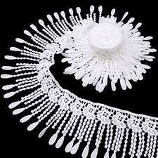 White Lace Trim Fringe Trim White Fabric Decorative for Crafts Embellishments Ve