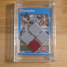 1987 Fleer Jersey Fusion Rookie Greg Maddux Cubs Memorabilia Card U-68  6/10