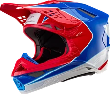 ALPINESTARS Supertech M10 Helmet - Aeon - MIPS? - Gloss Bright Red/Blue - Small
