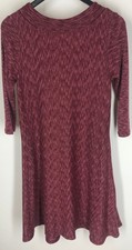 Saturday Sunday Anthropologie Pink Maroon Heather Flare Hem Sweater Dress XS