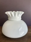 Vintage Milk Glass Student Lamp Shade Crimp Top 7" fitter