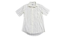 Vintage Sears Roebuck  Co Dress Shirt Mens 15.5 White Stripe Short Sleeve