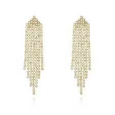Rhinestone Earrings Dangling for Women Chandelier Statement Tassel Earrings G...