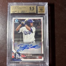 2018 Bowman Chrome Prospect Auto DJ Peters Auto Rc Rookie BGS 9.5 True Gem + 🔥
