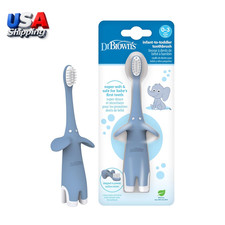 Infant-To-Toddler Training Toothbrush, Soft for Baby'S First Teeth, Blue Elepha